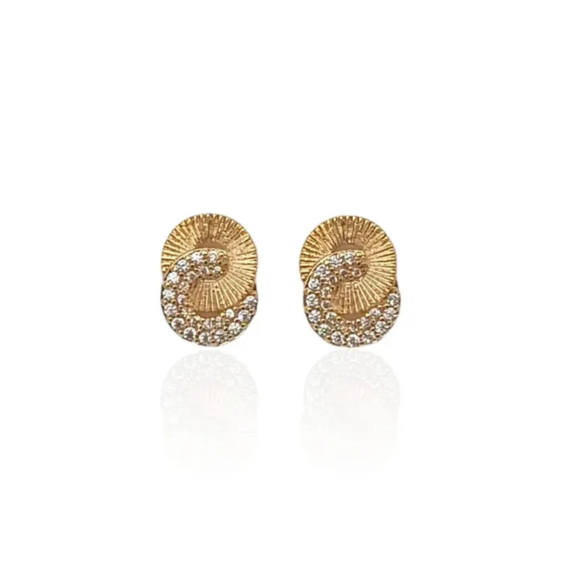 Brinco Elos Cravejados Banhado a Ouro