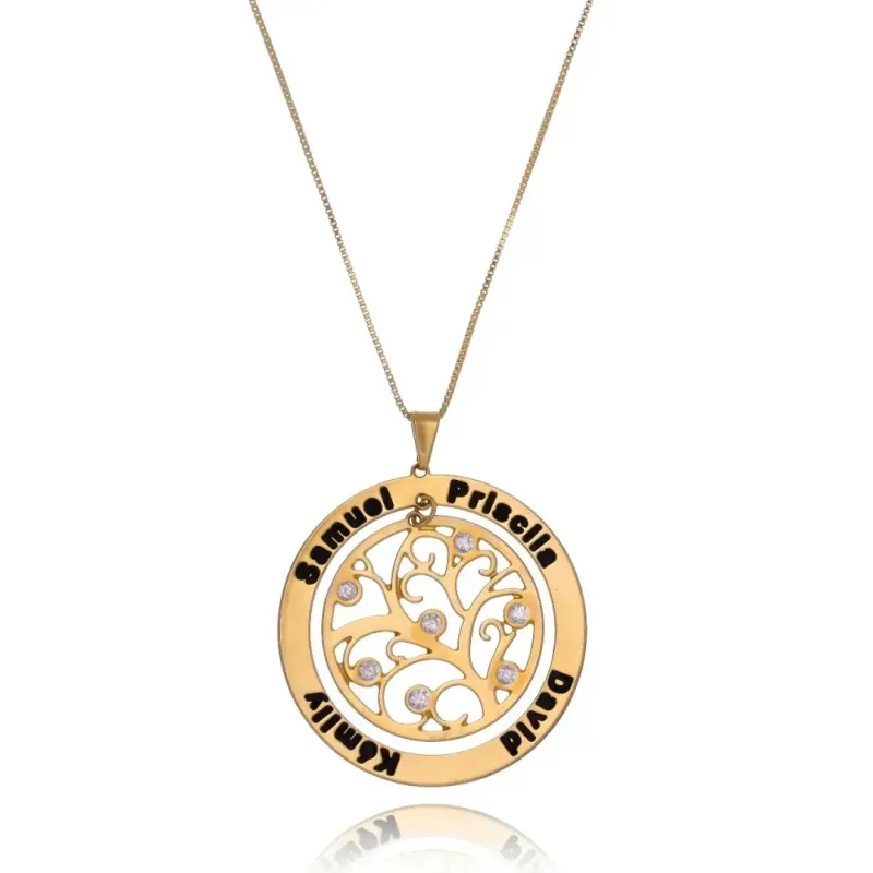 Colar Mandala Árvore da Família Personalizada