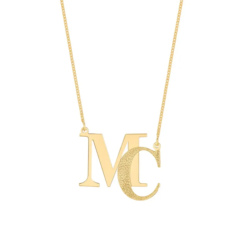 Colar Personalizado 2 Iniciais com Detalhe Diamantado