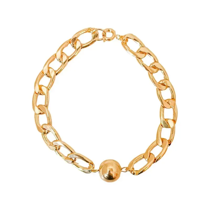 Pulseira Corrente e Bola Dourada