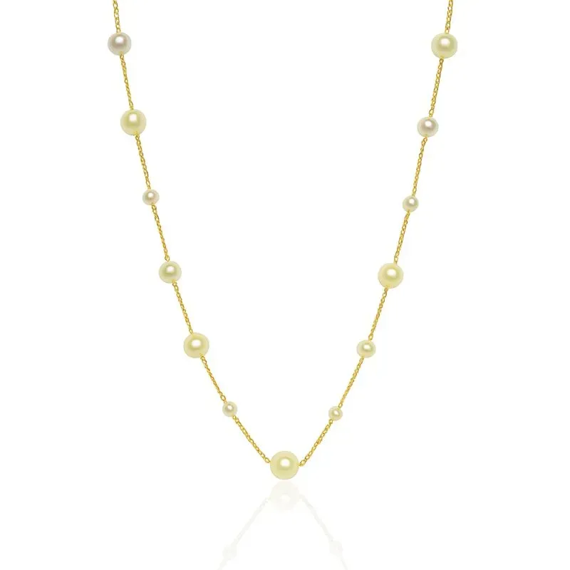 Colar Longo de Pérolas 10/6/4mm 80cm