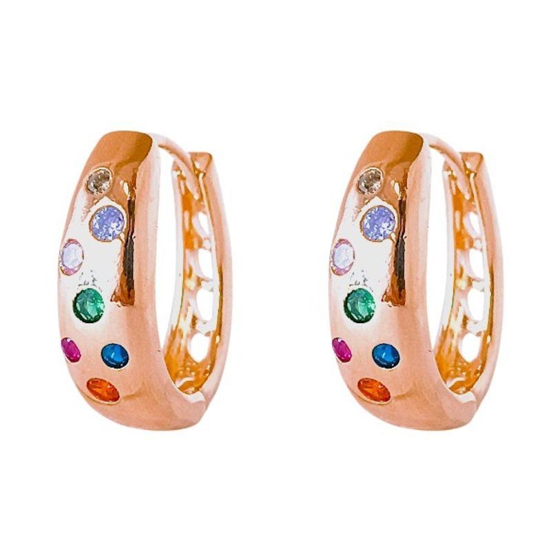 Brinco Argola Oval Colorida G