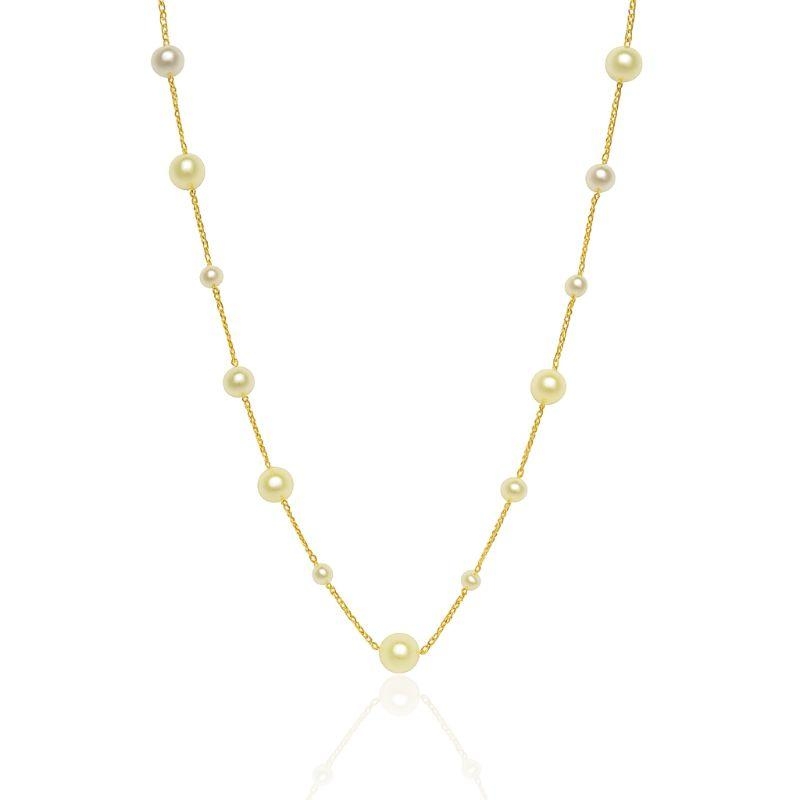 Colar Longo de Pérolas 10/6/4mm 80cm