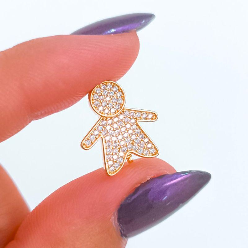 Pingente de Encaixe Criança Cravejada