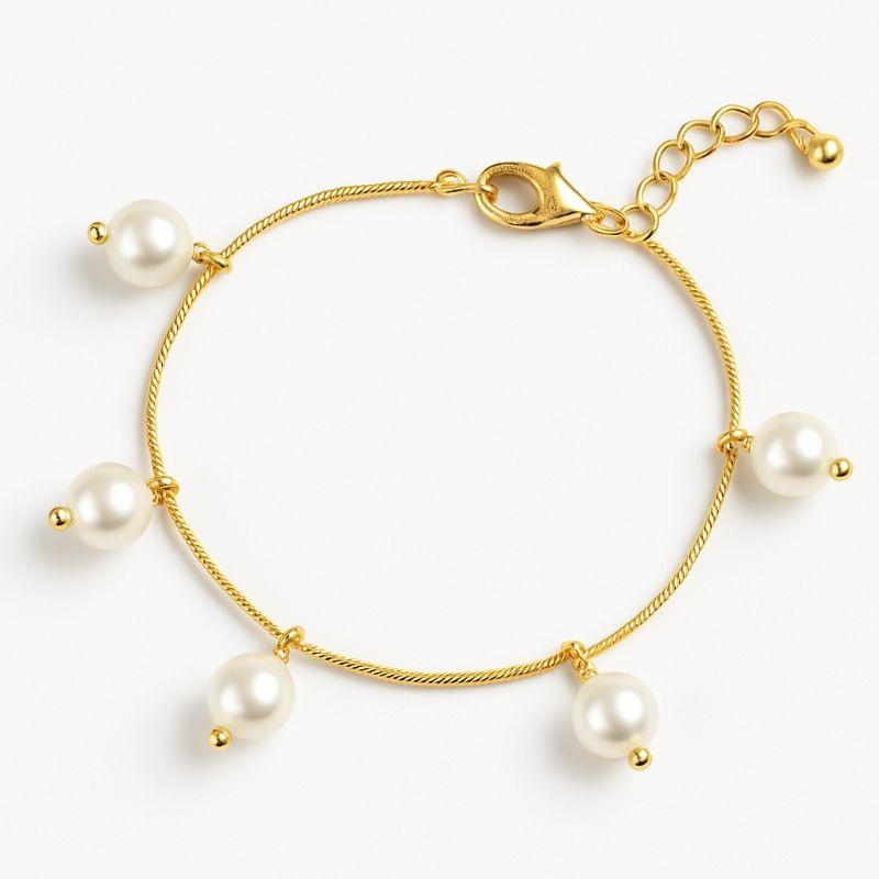 Pulseira Pérolas Penduradas