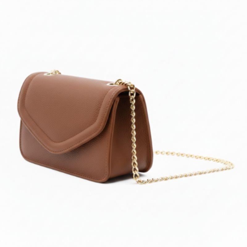 Bolsa Envelope Marrom Escuro Couro Legítimo