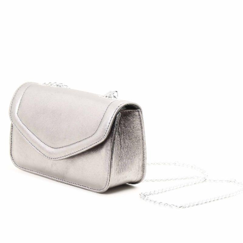 Bolsa Envelope Prata Velho Couro Legítimo