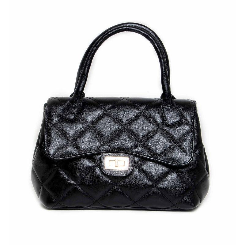 Bolsa Grande em Couro Legítimo Preto