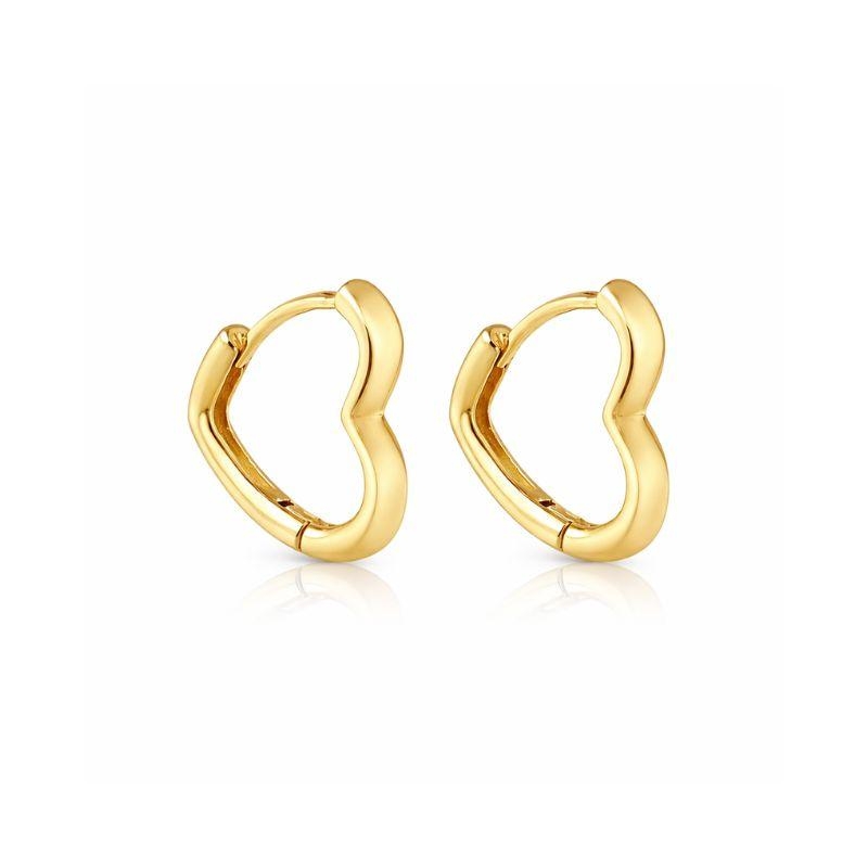 Brinco Á Prova D'agua Argola Coração 2,2cm