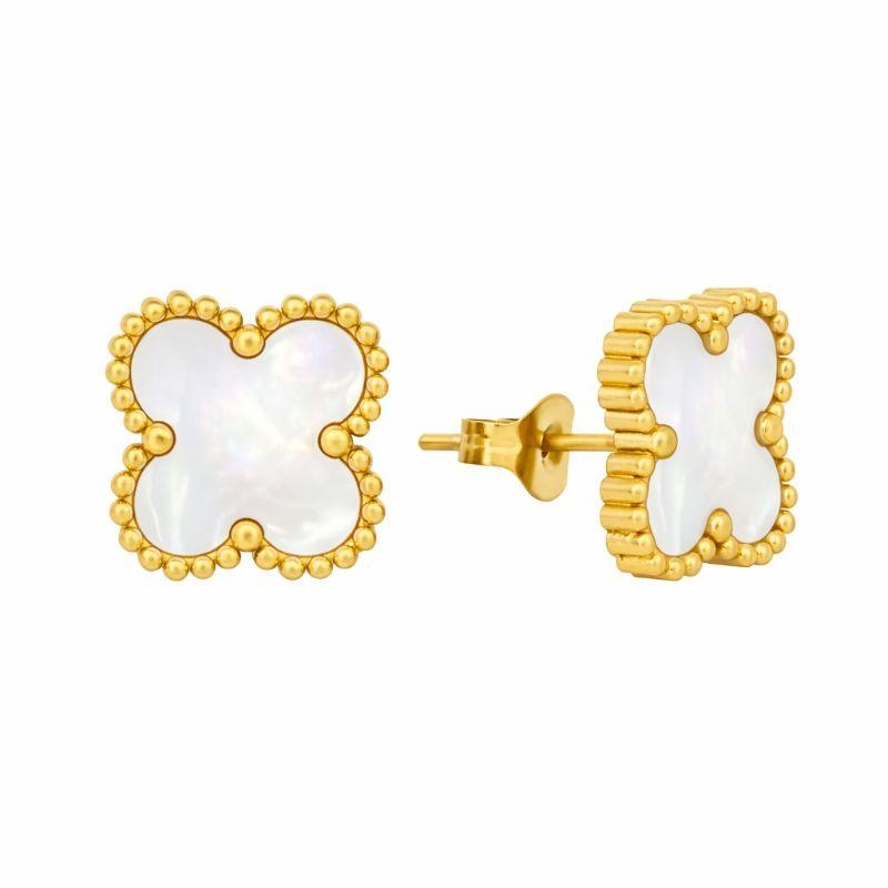 Brinco Á Prova D'agua Trevo Madrepérola