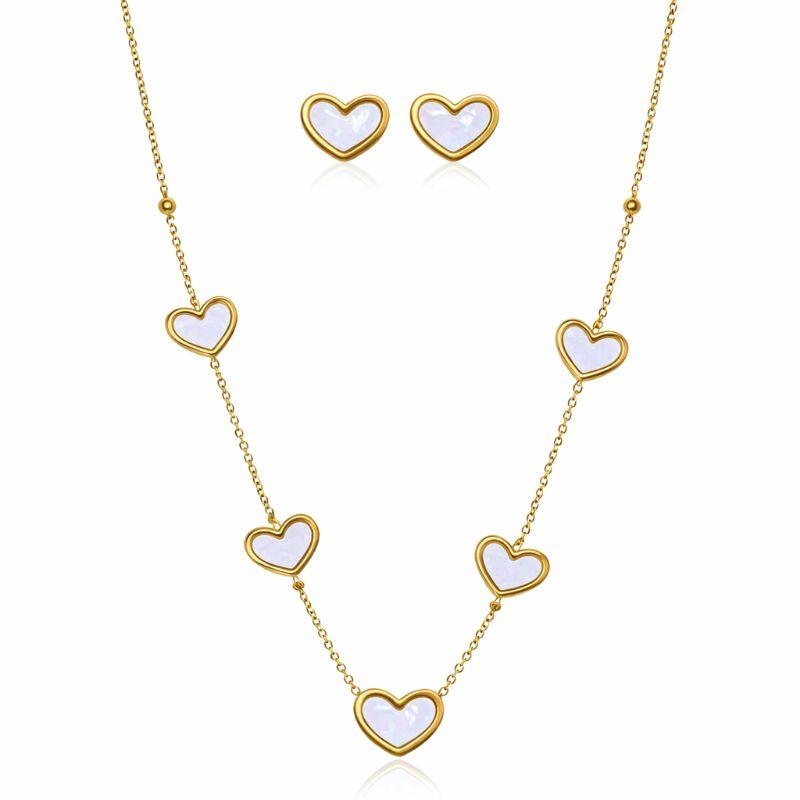 Conjunto Á Prova D'agua Coração Madrepérola