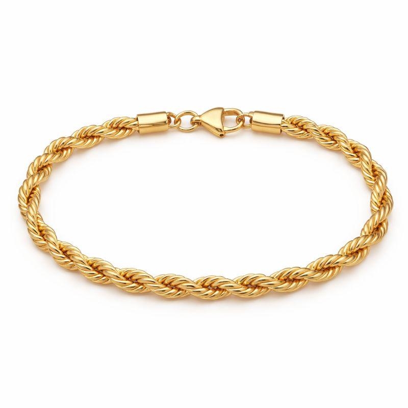 Pulseira Á Prova D'agua Cordão Baiano 4mm 21cm