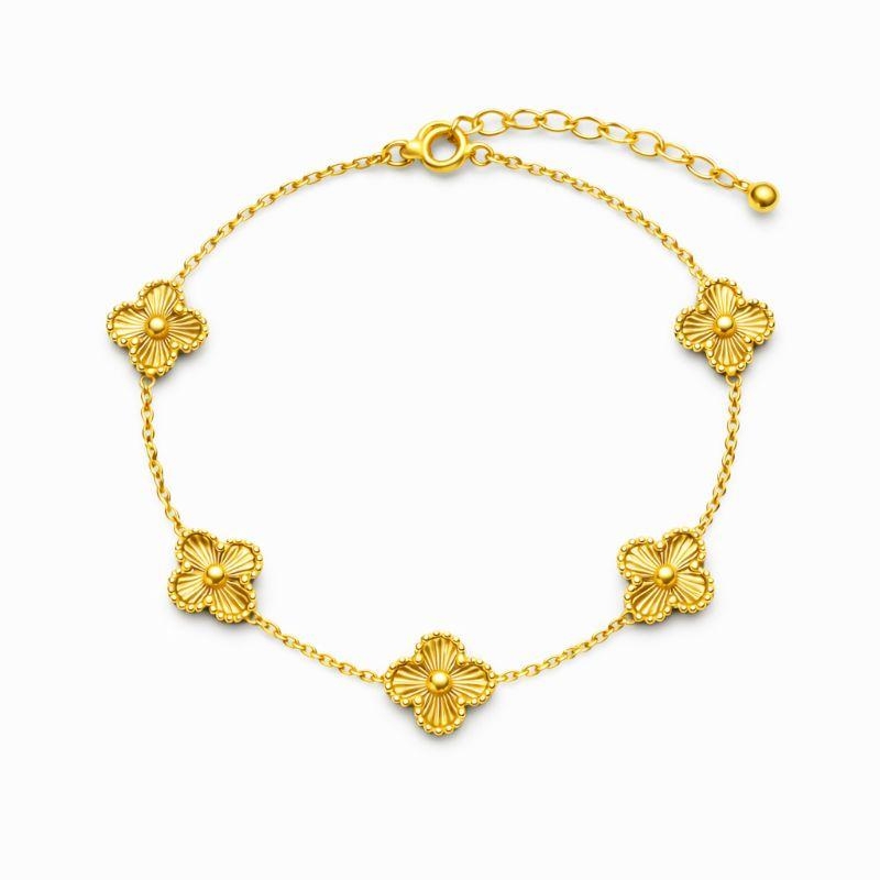 Pulseira Á Prova D'Agua Trevo Dourado