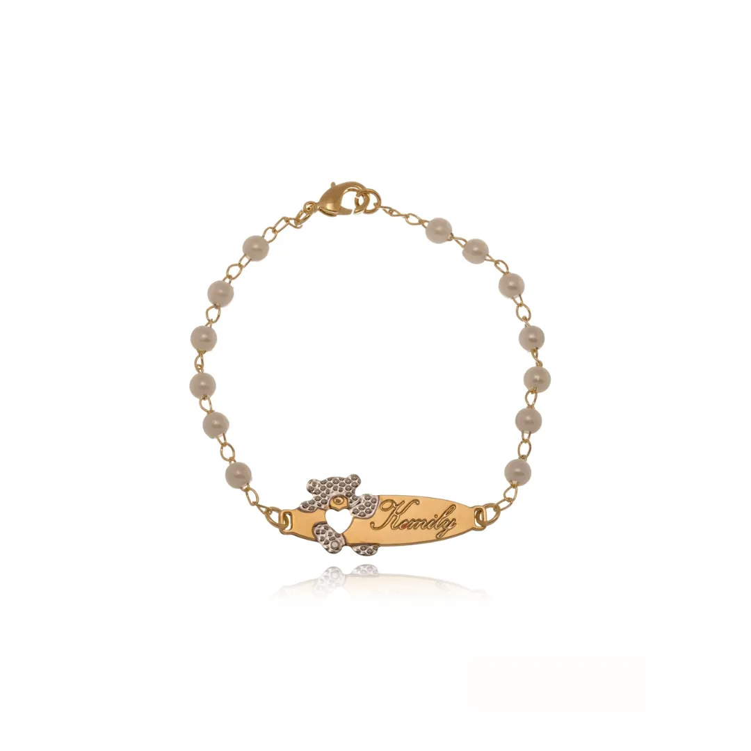 Pulseira Personalizada Infantil Banhada a Ouro