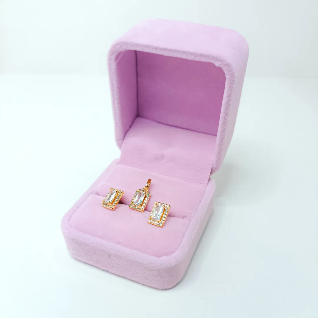 Conjunto Mini Retângulo Cravejado