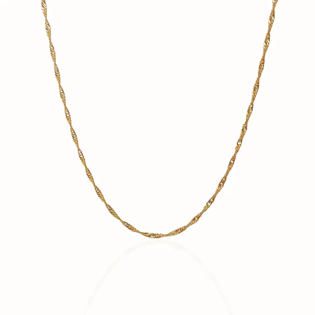 Corrente Singapura 0,25mm 45cm Banhada a Ouro