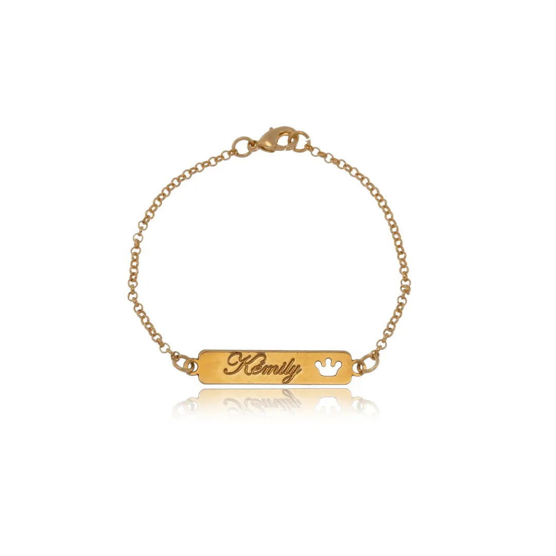 Pulseira Personalizada Infantil Banhada a Ouro
