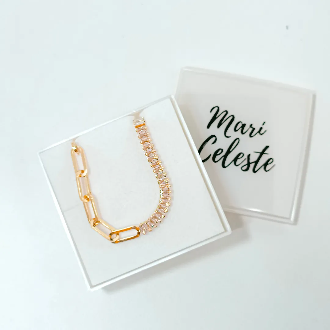 Pulseira Meio a Meio Zircônias e Cartier