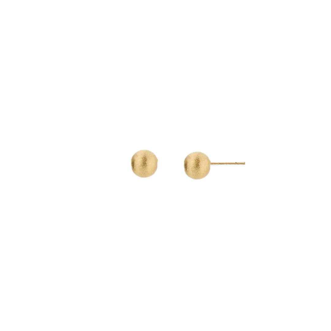 Brinco Bolinha Dourada Diamantada 5mm