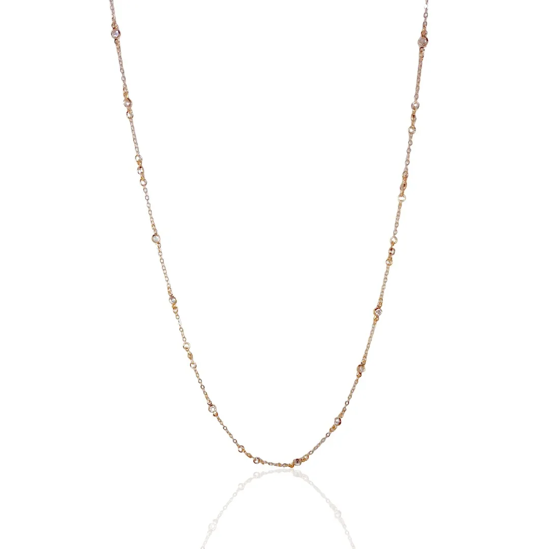 Colar Mini Zircônia Redonda 60cm