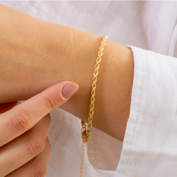 Pulseira Cordão Baiano 3mm 18cm