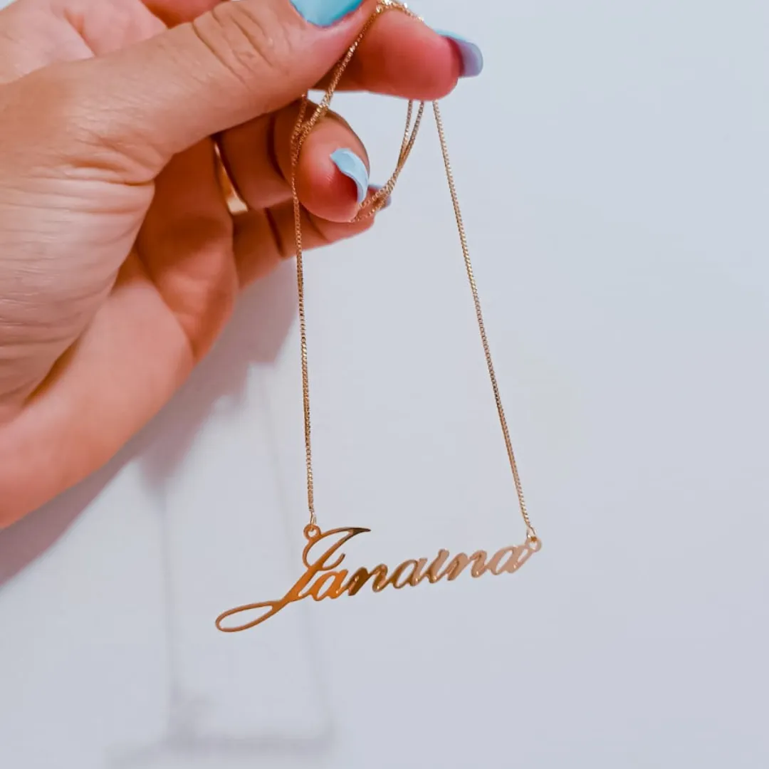 Colar Personalizado Nome Banhado a Ouro