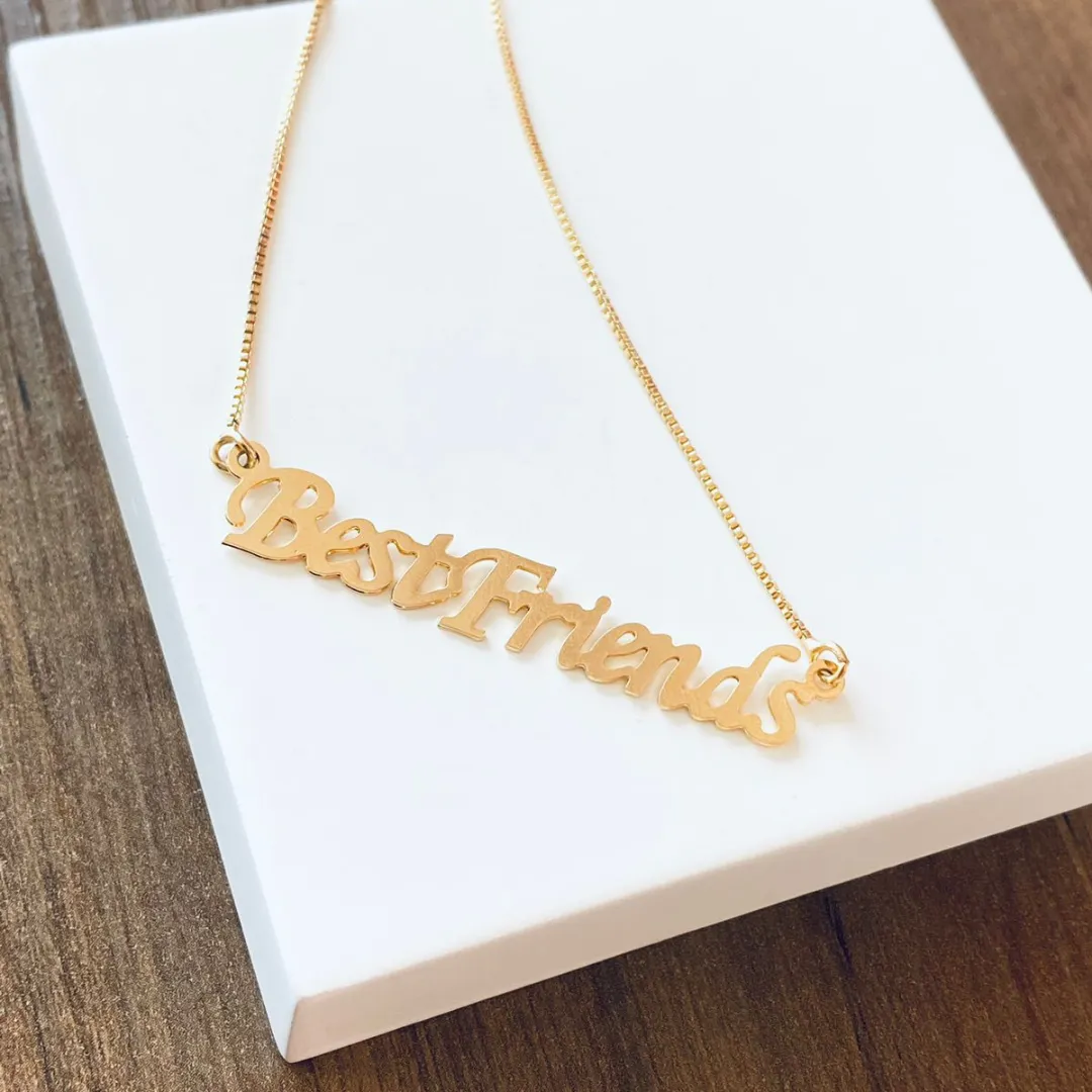 Colar Personalizado Nome Banhado a Ouro