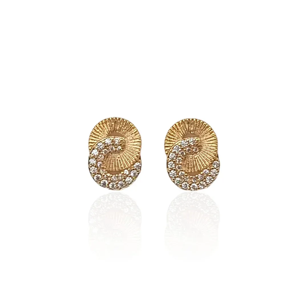 Brinco Elos Cravejados Banhado a Ouro