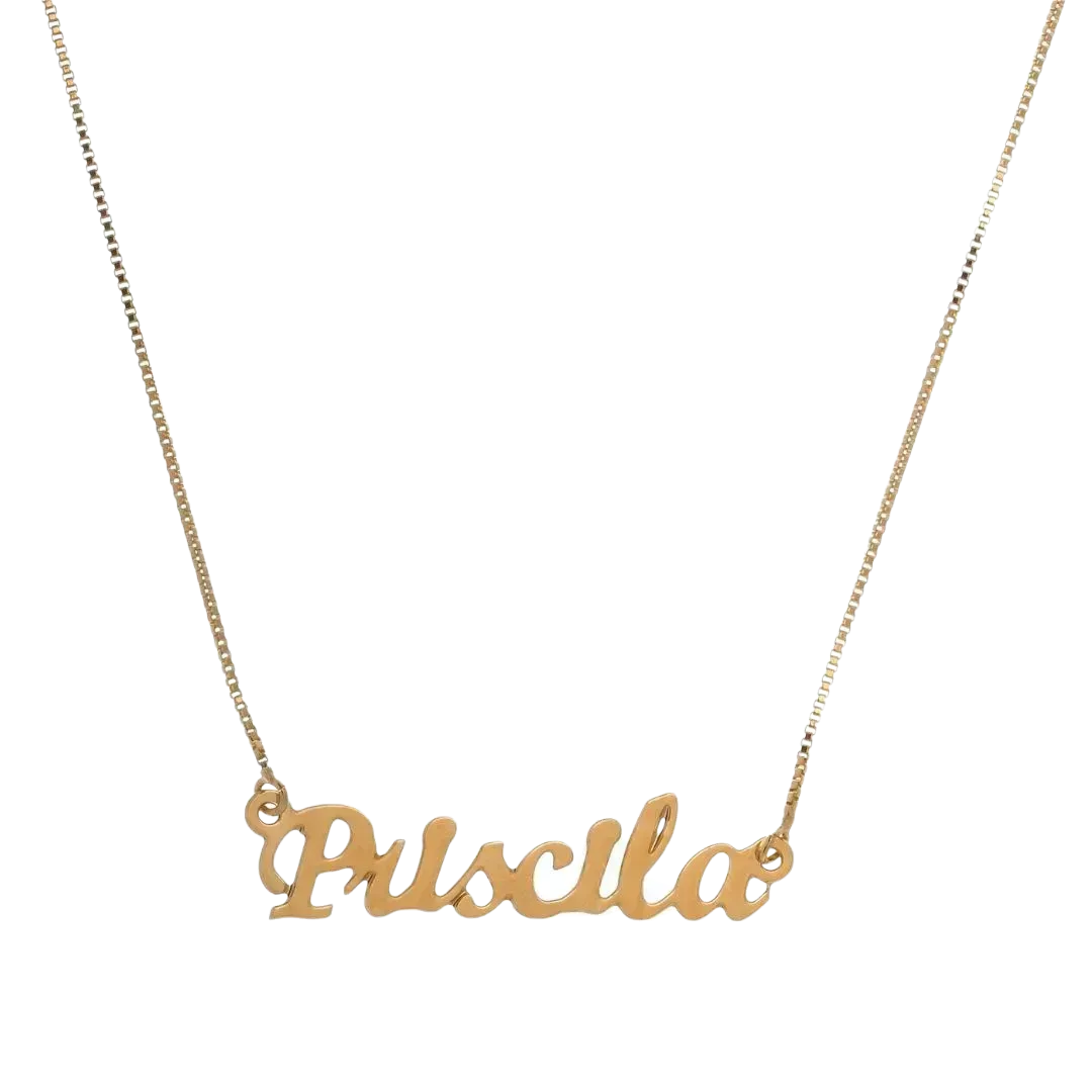 Colar Personalizado Nome Banhado a Ouro