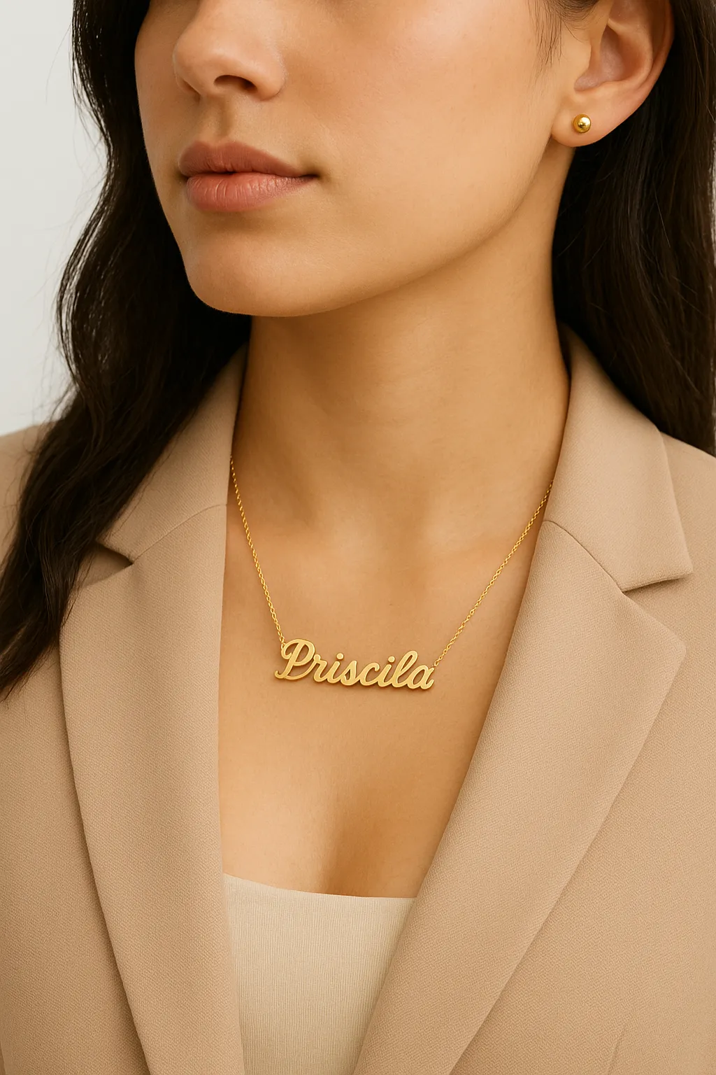 Colar Personalizado Nome Banhado a Ouro