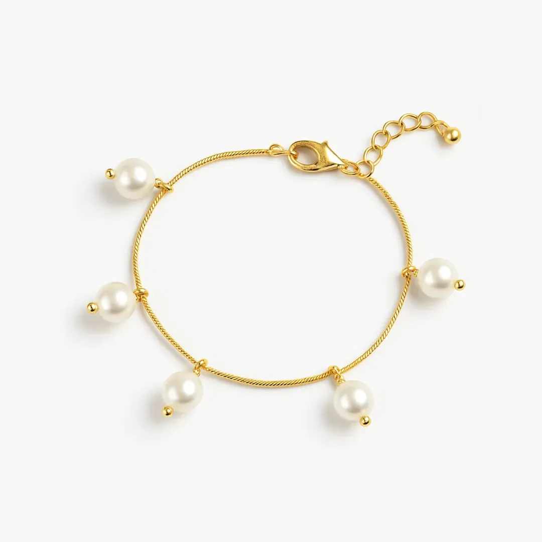 Pulseira Pérolas Penduradas