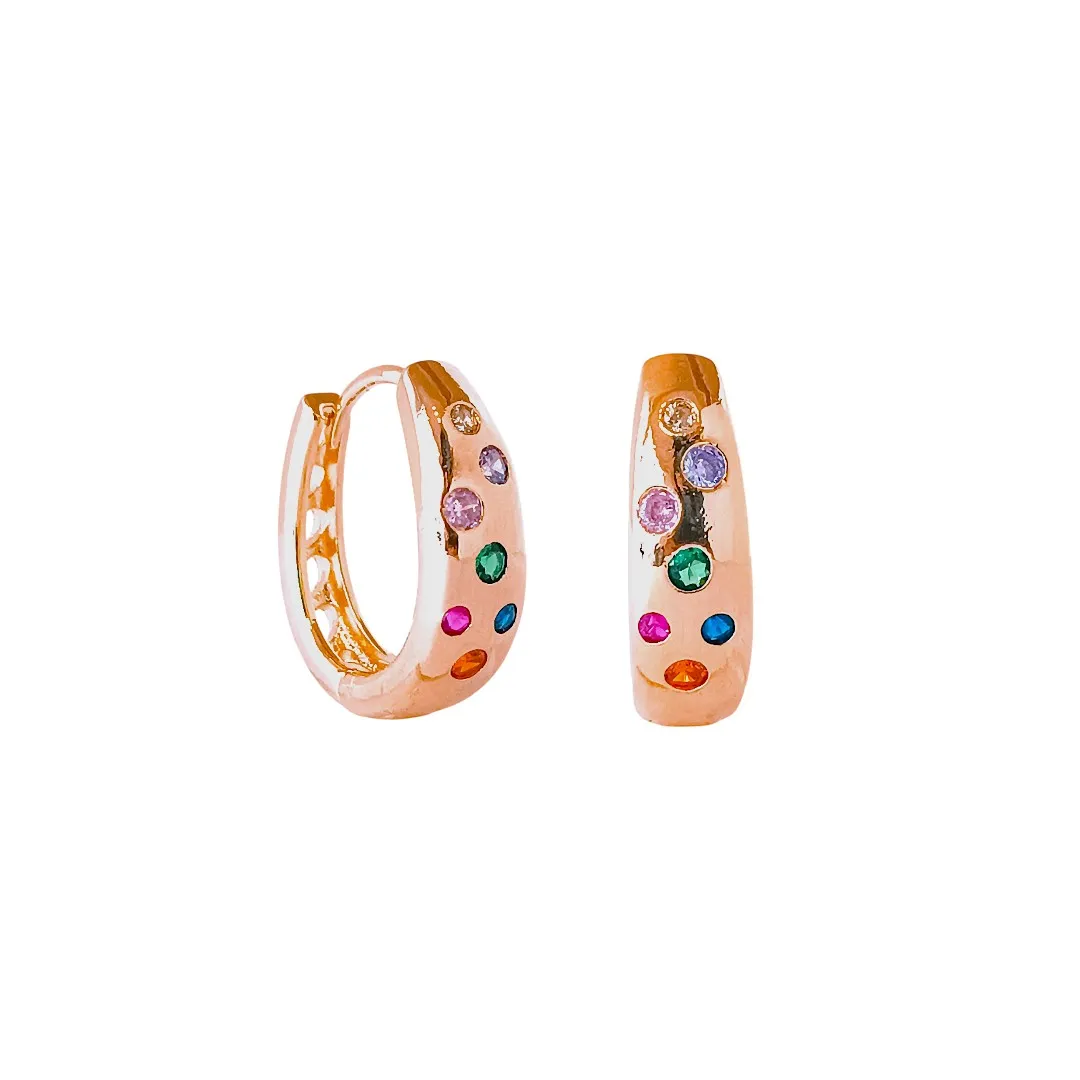 Brinco Argola Oval Colorida G