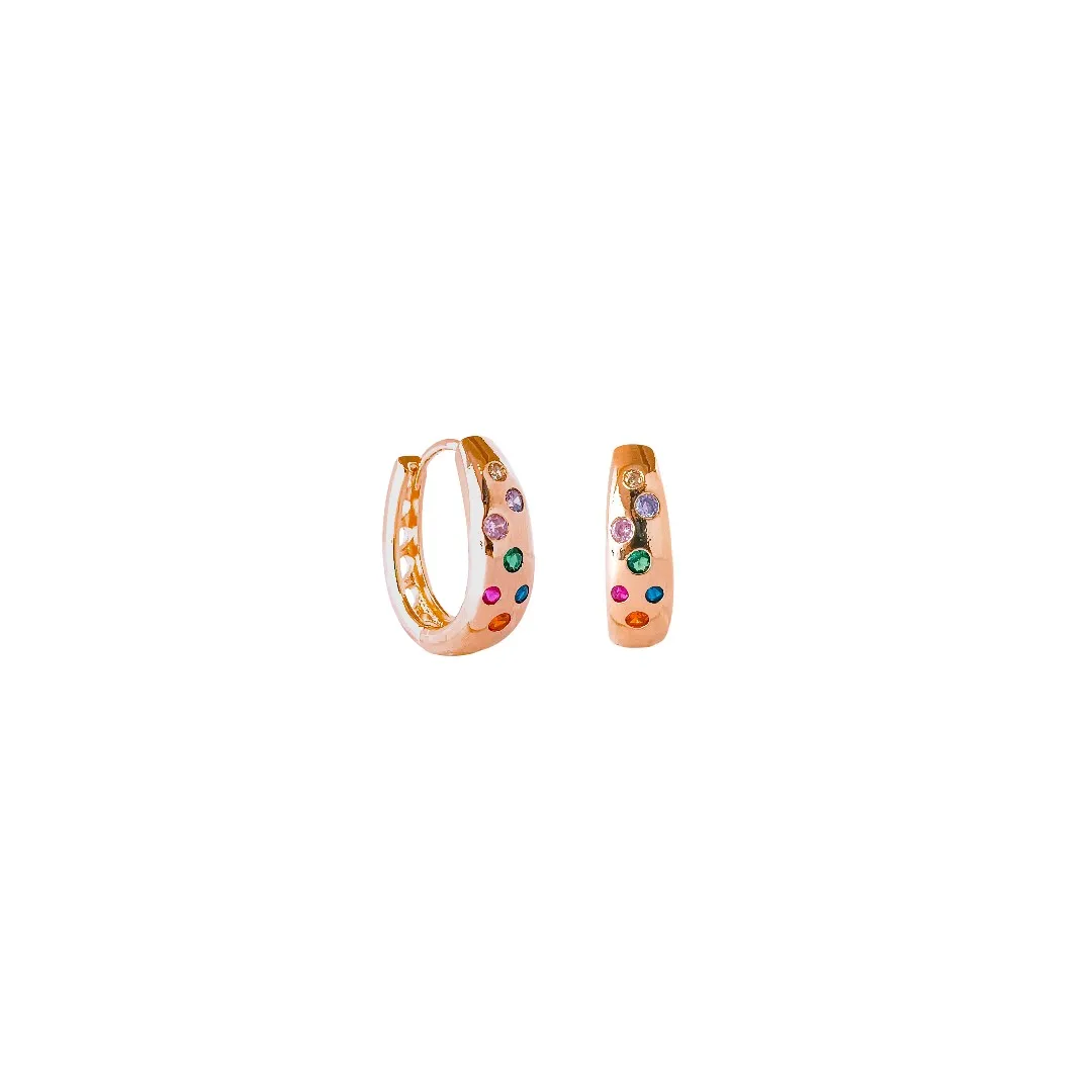Brinco Argola Oval Colorida P