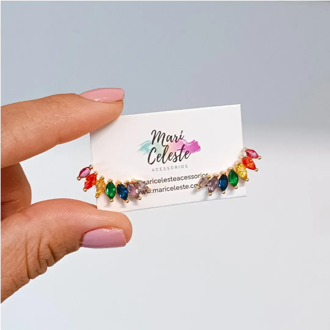 Brinco Ear Cuff Cristais