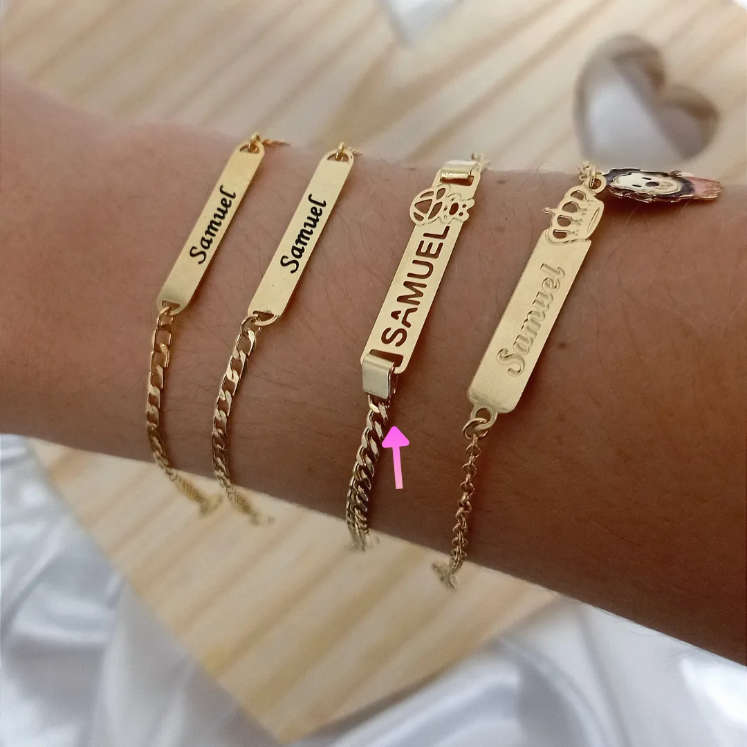 Pulseira Personalizada Infantil Detalhe Vazado