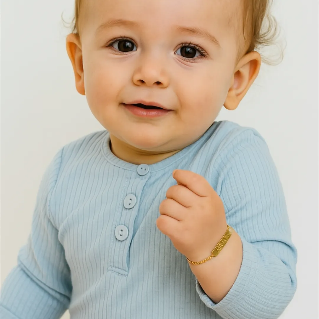 Pulseira Personalizada Infantil Banhada a Ouro
