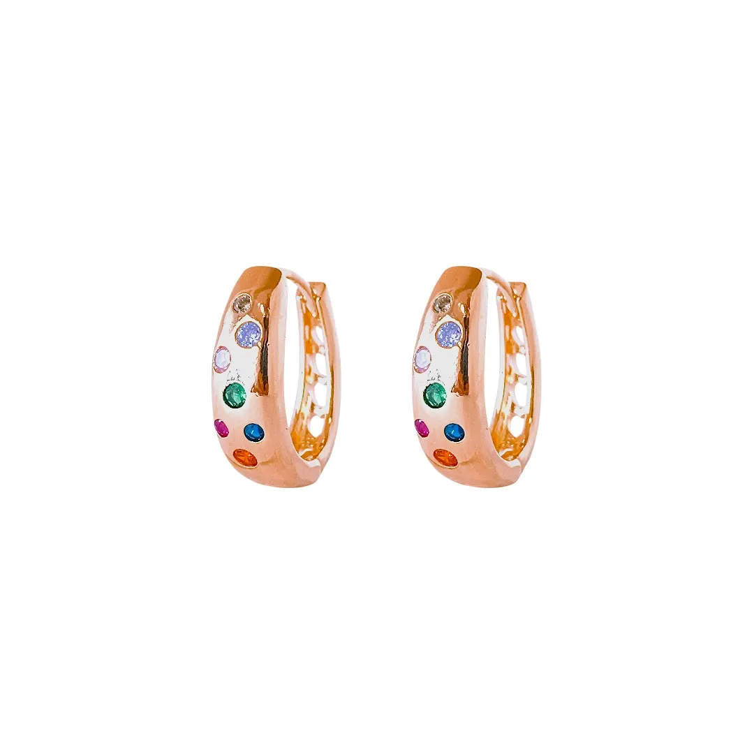 Brinco Argola Oval Colorida G