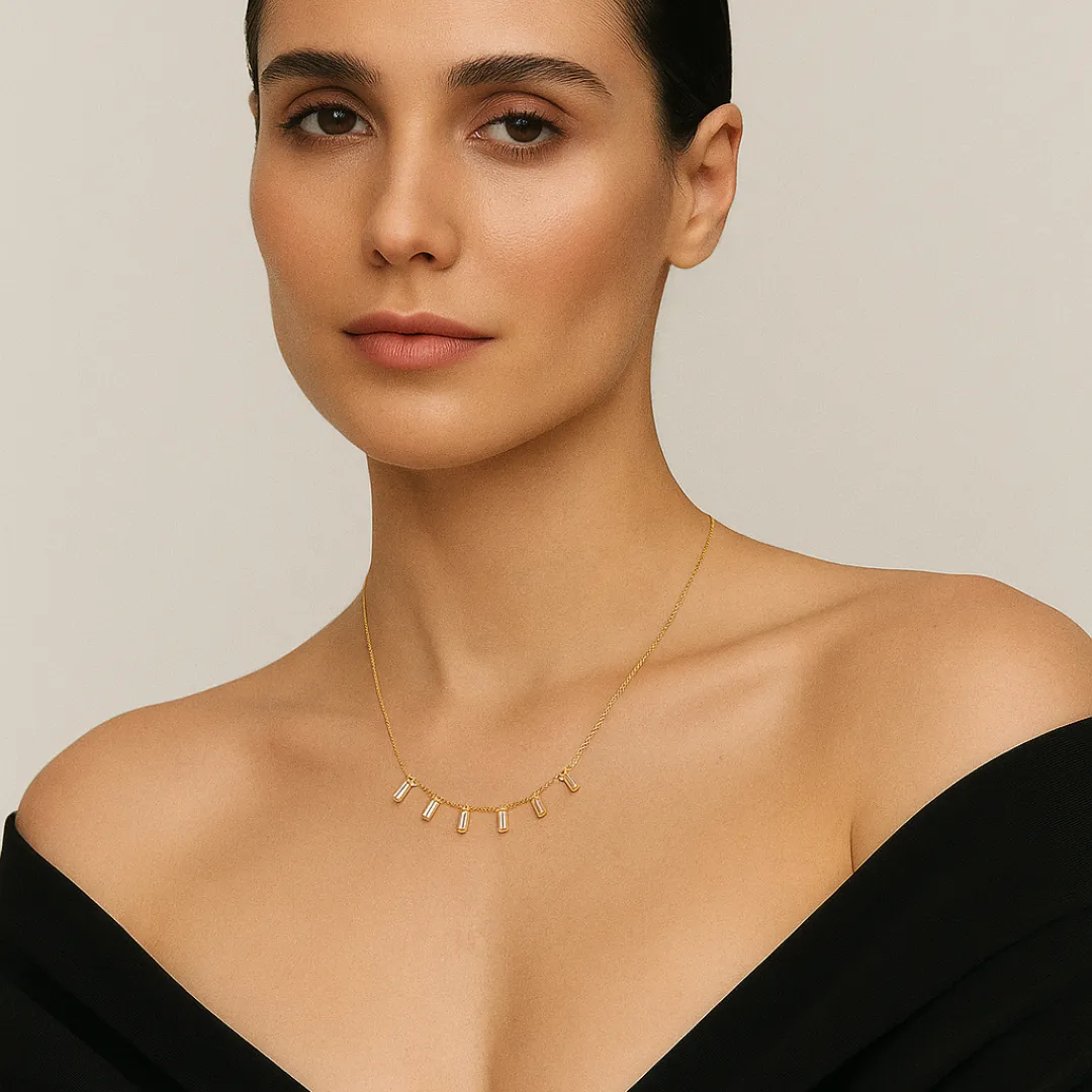 Colar Choker Zircônias em Carrê