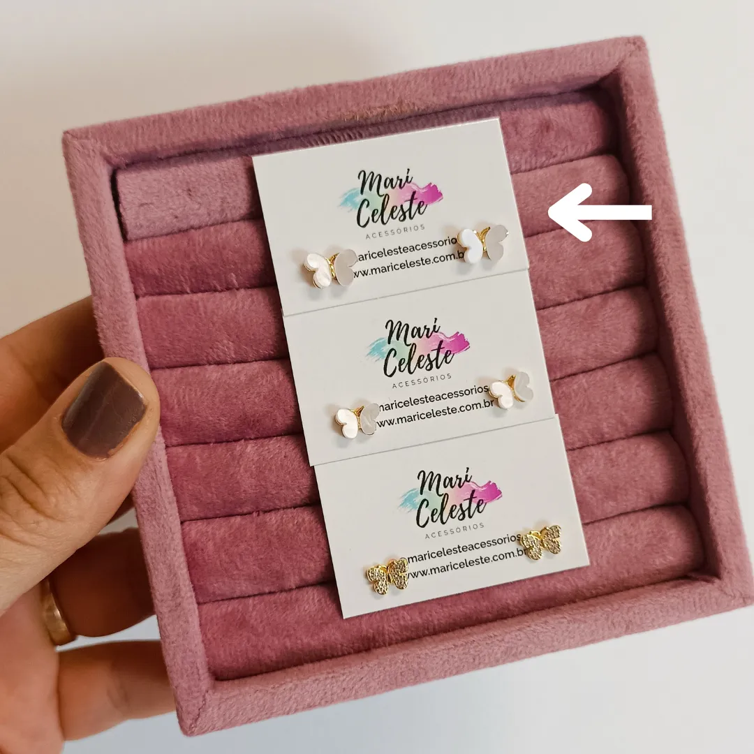 Brinco em Madrepérola Borboleta G