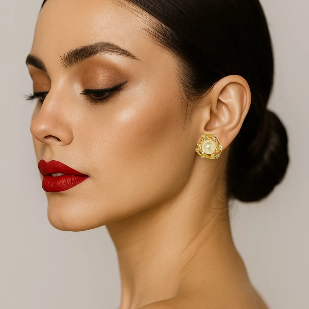 Brinco Elos Pérola e Zircônias