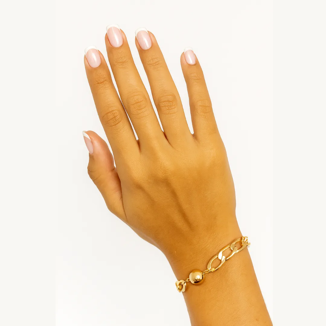 Pulseira Corrente e Bola Dourada