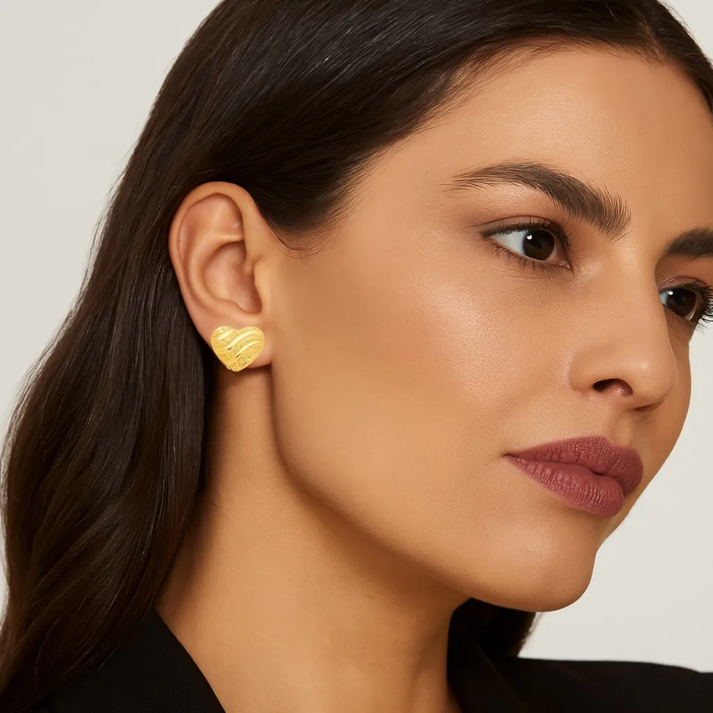 Brinco Coração Chapinha Trabalhada