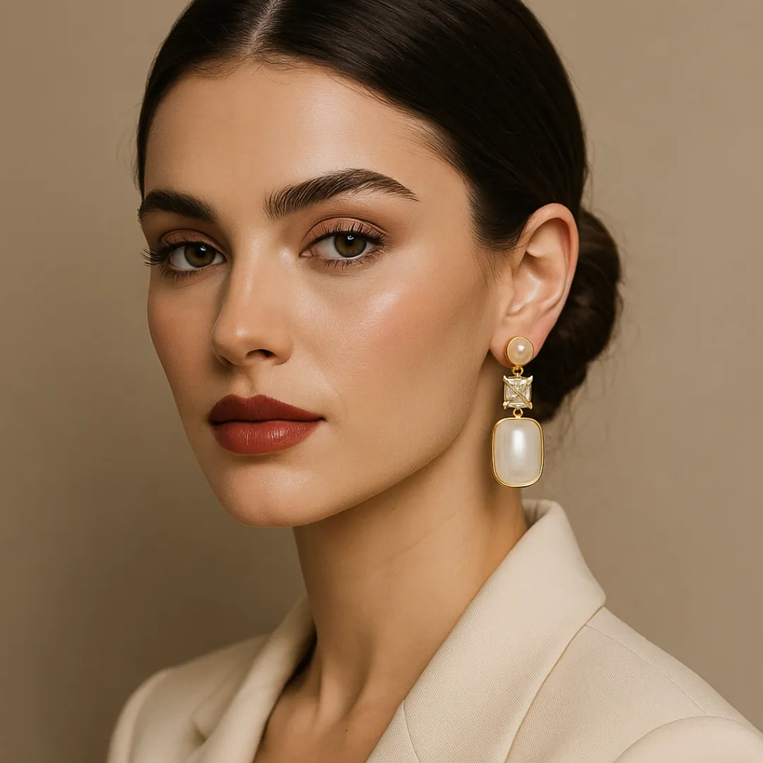 Brinco Pendente de Pérola