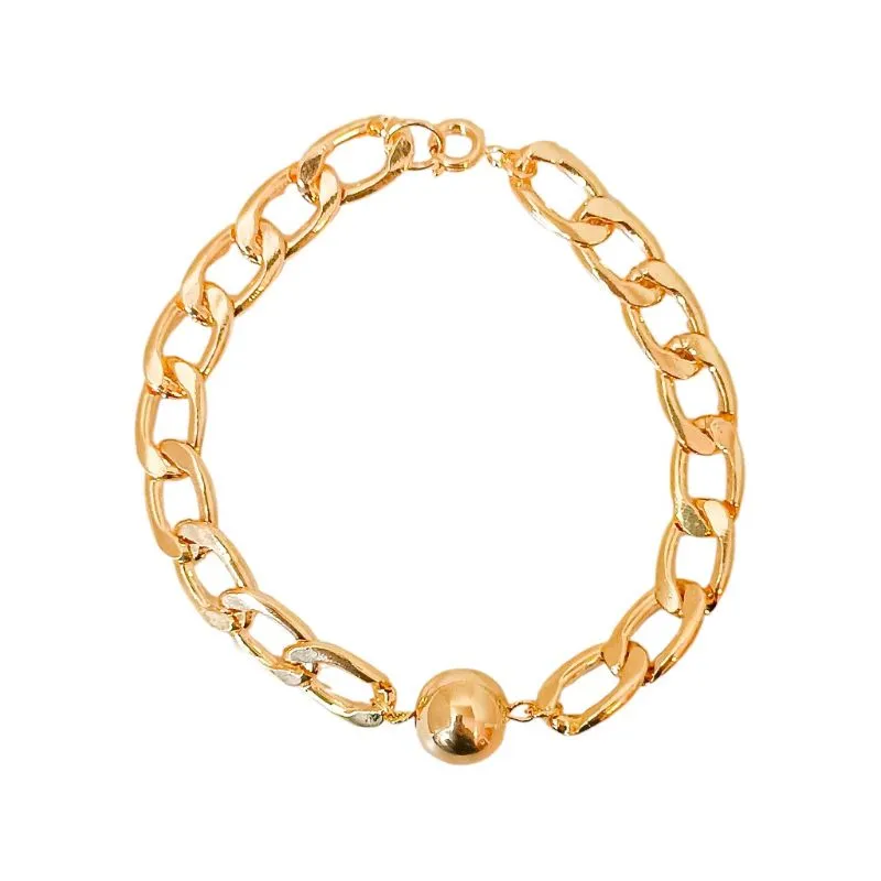Pulseira Corrente e Bola Dourada