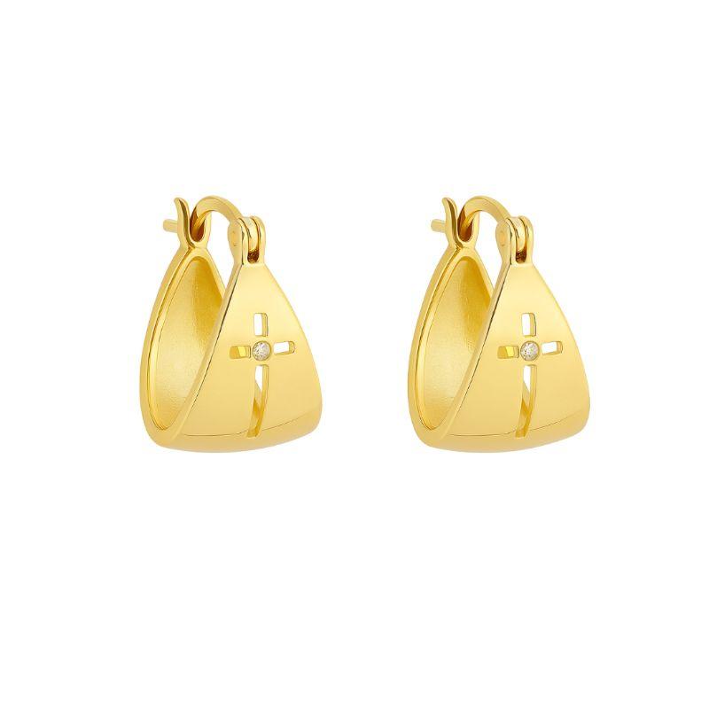 Brinco Argola Cruz Cravejada