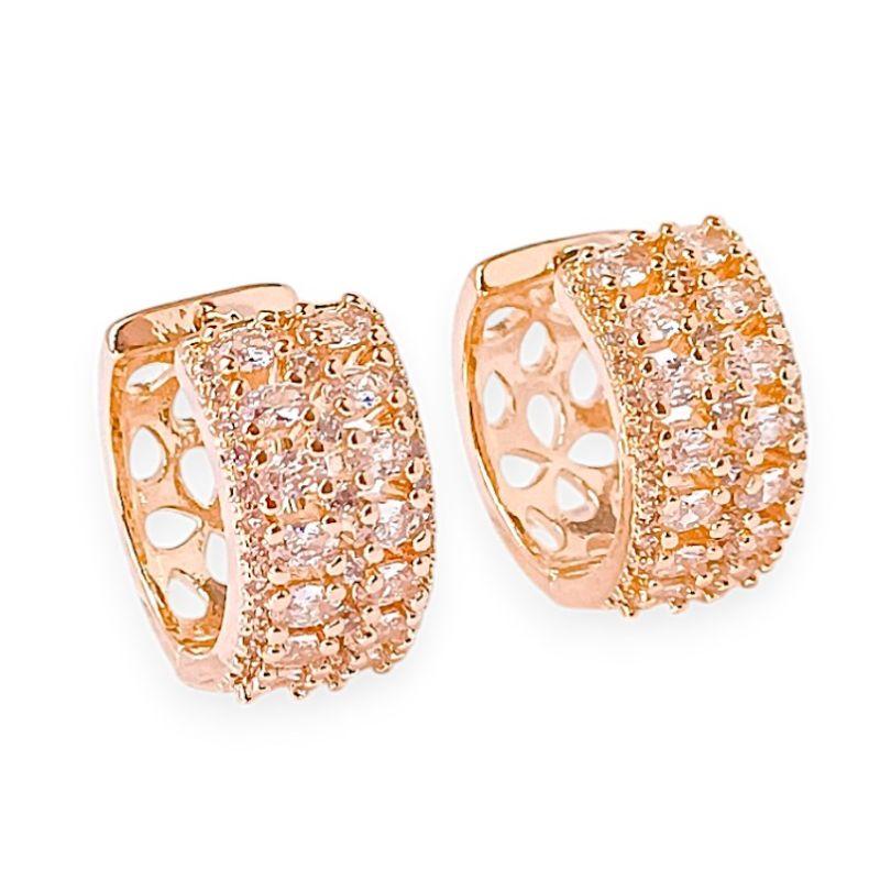 Brinco Argola Média Cravejada