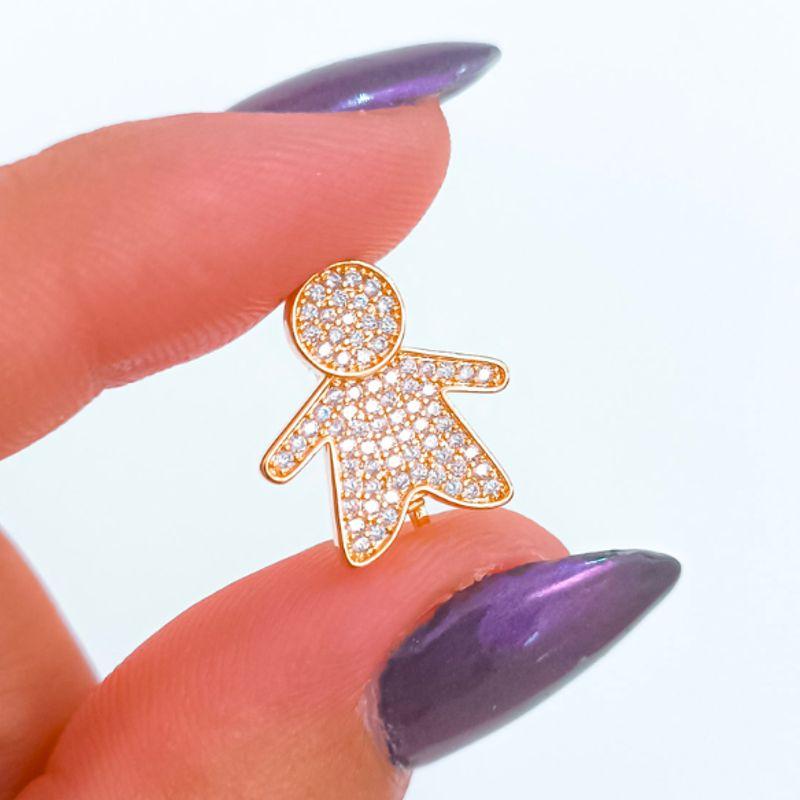 Pingente de Encaixe Criança Cravejada