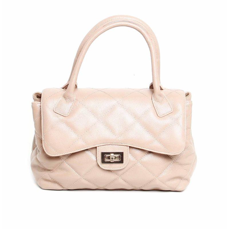 Bolsa Grande em Couro Legítimo Off White