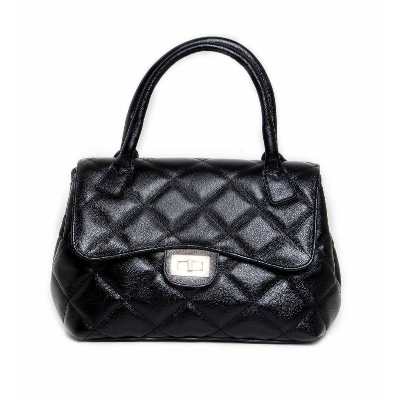 Bolsa Grande em Couro Legítimo Preto