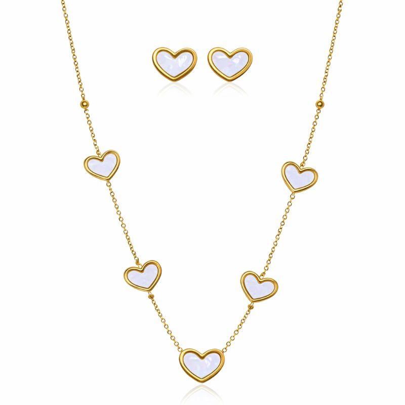 Conjunto Á Prova D'agua Coração Madrepérola